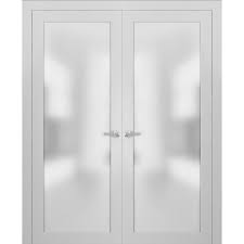 Depending on the structure of your house and the placement of your bath area, there are various here are some of the simple and modern bathroom door designs pictures with detailed descriptions. French Double Frosted Glass Doors 48 X 84 Planum 2102 White Silk Frames Trims Satin Nickel Hardware Bedroom Bathroom Solid Core Wooded Panels With Opaque Inserts Walmart Com Walmart Com