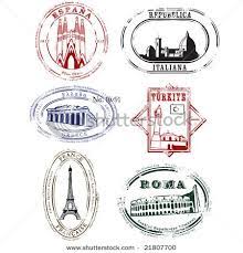 Icon skyline city design vector. Travel Stamps Italy Rome France Italy Tattoo Greece Tattoo Travel Stamp