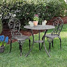 Garden bistro sets we have bistro sets to suit a variety of decors and colour schemes, available at great prices with savings on rrps. Fleur De Lis Cast Iron 3 Pc Bistro Set Kirklands