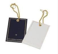 Tag with ball chain Luxury New Customized Design Custom Double Sided  Printed Hang Tag For Jeans