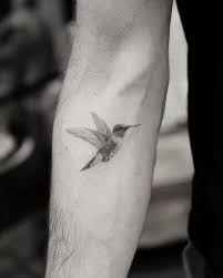 It's an endearingly positive tattoo. Single Needle Hummingbird Tattoo On Zach Braff