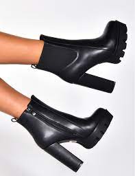 Superbe bottine versace plateforme noire parfait etat presque neuve t.38. Stiefeletten Mit Plateau Und Absatz Jeans Industry