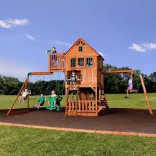 Skyfort Ii All Cedar Swing Set Backyard Swing Sets Swing Set Cedar Swing Sets