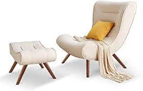 Provide ample seating with sectional sofas. Lazy Sofa Chair W Ottoman Modern Fabric Single Sofa With Solid Wood Legs And High Density Foam