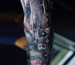 Hannya maske tattoo oni mask tattoo hanya tattoo samurai mask tattoo japanese mask tattoo japanese tattoo designs japanese sleeve red hannya mask tattoo on chest. Hannya Mask Tattoo By Ata Ink Photo 27710