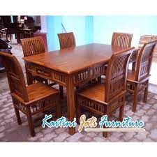 Meja makan jati minimalis bentuk simple yang dibuat dari kayu jati pilihan hingga awet dan tahan lama, ukuran w 140 x d 140 x h 77 cm, beli meja makan murah Meja Makan Kayu Jati Minimalis Shopee Indonesia