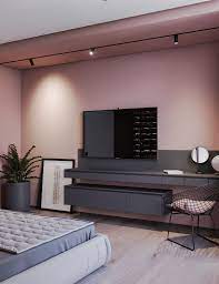A Striking Example Of Interior Design Using Pink Grey Hotel Bedroom Design Hotel Room Interior Hotel Room Design
