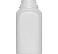 12 oz. Natural HDPE Plastic Tamper Evident Rectangular Bottle, 38mm 38-400  (Ratchet)