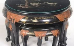 We have a great online selection at the lowest prices with fast & free shipping on many items! Lot Art Vintage Chinese Black Lacquered Coffee Table With Nesting Stools