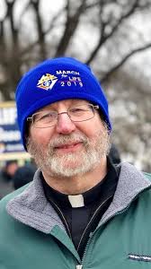 Father Mitch proudly wore a Knights of Columbus #MarchforLife2019 hat as he  marched for life for the first time down Constitution Avenue in D.C.!  #marchforlife #whywemarch EWTN #EWTN4Life #prolife #catholic