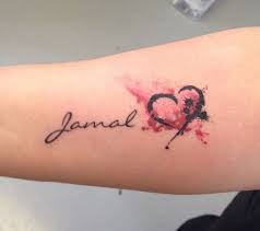 A bright red heart with mom's name on it. 90 Name Tattoos That Will Have You Yelling What S My Name
