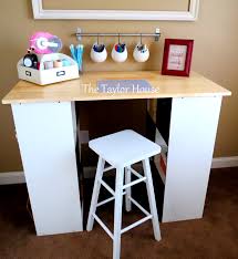 Use the bookshelves to form the base and the shelves will provide useful storage space for if you're in the mood for an ikea hack, here's an idea: Diy Inexpensive Craft Table With Storage The Taylor House