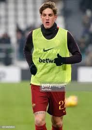 Niccolo' zaniolo of as roma celebrates after scoring a goal during the serie a match between. Nicolo Zaniolo During Serie A Match Between Juventus V Roma In Juventus Roma Match