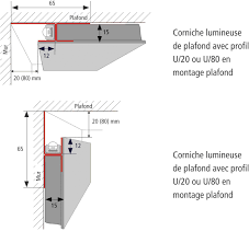 Comme le faux plafond suspendu, le faux plafond tendu comporte de nombreux avantages qui le rendent de plus en plus populaire. Profil Pour Corniche Lumineuse Led Profil De Cloison Seche Pour Luminaires Led Stick Led Line Et Led Tape Eclairage Corniche Luminaire Plafond Design