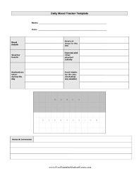 Daily Mood Diary And Chart Printable Medical Form Free To