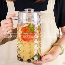 Bình thủy tinh đựng nước 1850ml Delisoga chấm bi E001H1 Tốt