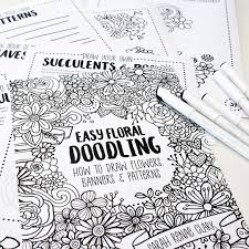 I included a free coloring page in so you can follow along and create your own. How To Draw Easy Flower Doodles Banners Patterns Step By Step Guide Sarah Renae Clark Coloring Book Artist And Designer