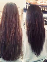 V Layered Haircut Before And After Hair Styles Long Hair Styles Haircuts For Long Hair
