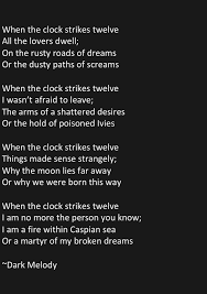 Poem By Dark Melody Literary Quotes Poems Clocks Quotes