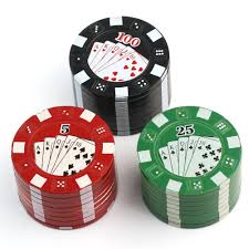 TOBACCO GRINDER METAL 3PCS 40MM - POKER CHIP