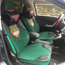 346 97 Beautiful Ice Silk Fashion Rivets Kenzo Tiger Car Seat Covers Universal Pads Seat Cushions 9pcs Green Car Seat Covers Accessories Prices Selected Hi