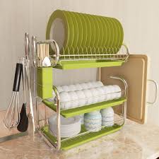 If you enjoy hosting family dinners and social gatherings, go for a large holder that can fit all your plates, pots and pans at the same time. 3 Layer Stainless Steel Dish Drainer Rack 2 In 1 Kitchen Dish Drying Rack Kitchen Counter Organizer Storage Shelf Home Space Saving Walmart Com Dish Rack Drying Space Saving Shelves Drying Rack Kitchen
