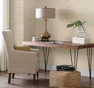 York Faux Grasscloth Wallpaper - Light Brown