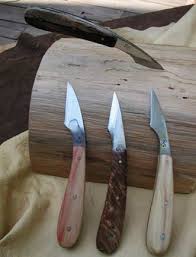 Woodcarving Knives Four Wood Carving Knives Handles Are Box Elder Elm Burl Wood Carving Tools Carving Knife Carving Tools