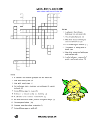 One of our recent science lessons was on acids, bases and the ph scale. Acids Bases Salts Crossword