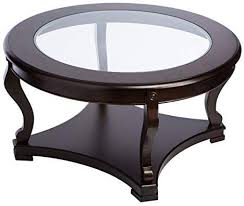 Coffee table sets are available in array of lovely finishes like mahogany, cherry or espresso. Amazon Com Modhaus Living Modern Style Round Shaped Glass Top Cocktail Coffee Table With Bot Coffee Table Round Coffee Table Living Room Espresso Coffee Table