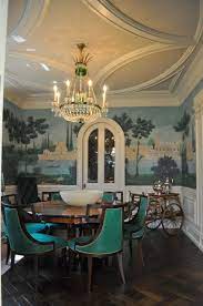 Tuscan vineyard trompe l'oeil mural. Greenwich Dining Room Victorian Dining Room New York By Suzanne Bellehumeur Houzz