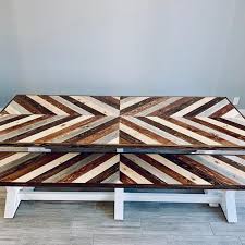 Chevron Dining Table Chunky X Style And Standard Base Etsy In 2020 Chevron Table Diy Dining Room Table Dining Table