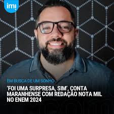 Natural de São Luís, Danilo Oliveira Batista, de 35 anos, foi o único  maranhense a tirar nota mil na redação do Exame Nacional do Ensino Médio  (Enem) 2024. Ao Imirante.com, ele contou