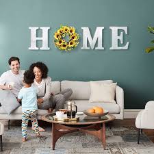 Check spelling or type a new query. Buy Wall Hanging 12 Wood Home Letters Decorative Large Wooden Home Sign With Artificial Sunflower Wreath For O Rustic Wall Decor Art Farmhouse Wall Decoration For House Living Room Kitchen Entryway Online