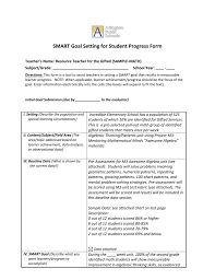 Smart Goal Setting For Student Progress Form