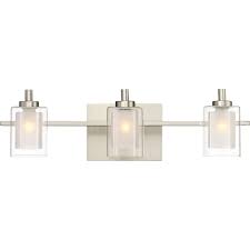 Quoizel Kolt 3 Light Brushed Nickel Vanity Light Klt8603bnled The Home Depot In 2021 Bath Vanity Lighting Vanity Lighting Bathroom Vanity Lighting