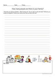 Writing Exercise Talk About Your Family Writing Curriculum Writing Exercises English Grammar For Kids