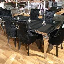 Cool good glass top dining tables and chairs. Louis Black Glass Top Dining Table In 1600mm