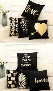 Bring A Statement To Your Livingroom With These Graphic And Love Saying Black And Gold Qouted C Throw Pillows Living Room Throw Pillows Bedroom Gold Room Decor