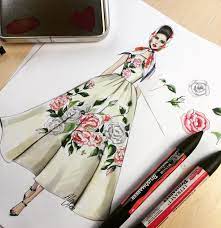 Kaufman venice lawns large flowers teal. Instagram Fashion Drawing Dresses Dress Sketches Fashion Illustration Sketches Dresses