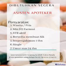 Bank perkreditan rakyat sumatera selatan. Lowongan Kerja Asisten Apoteker Klinik Cokro Husada Palembang