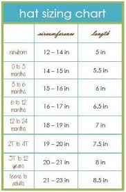 Crochet Baby Hats Hat Sizing Chart