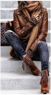 Brown Leather Jacket Outfit Fall Boots Brownleatherjacketoutfitfallboots I Love Thi In 2020 Winter Outfits Dressy Leather Jacket Outfit Fall Fall Jackets Outfit