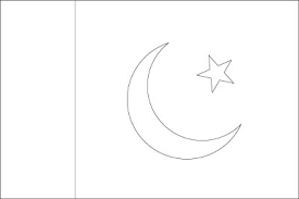 Original flag image was converted to outline. Coloring Page For The Flag Of Pakistan