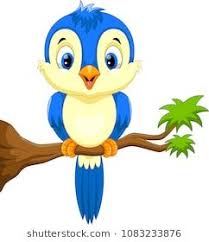 Bird On Tree Drawing For Kids Cute Blue Bird Cartoon On The Tree Branch Cartoon Birds Art Drawings For Kids Animal Pictures For Kids