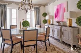 Buy ivory/cream dining room sets at macys.com! Transitional Cream Dining Room With Bright Pink Painting Luxe Interiors Design