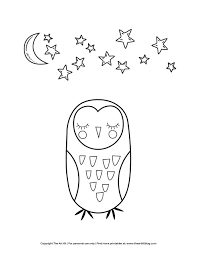 Owl filled with pretty meticulous and regular patterns. Cute Sleeping Owl And Stars Coloring Page The Art Kit