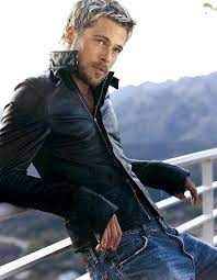 Jaket Kulit Brad Pitt Bintang Film Pria Tampan Selebritas