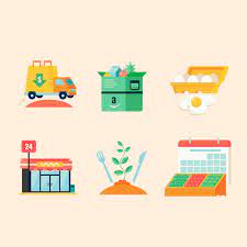 Series Of Icons For An Infographic About Grocery Stores Technology Is Having An Impact On Grocery Stores Creative Agency Creative Studio How To Draw Hands