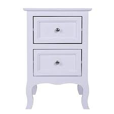 White Country Style Two Tier Night Table Large Size Solid Wood Night Table Fit For Bedroom Bedside Ta With Images Wooden Bedside Table Wood Night Table White Bedside Table